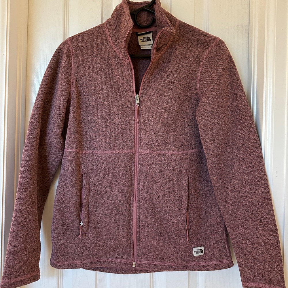 The North Face Women's Heathered Pink Fleece Full Zip Jacket